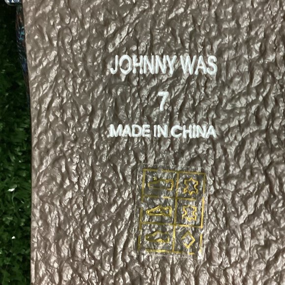 Johnny Was Sandals Leather Sunny Garden Twist Slip On Floral Blue - Picture 9 of 13